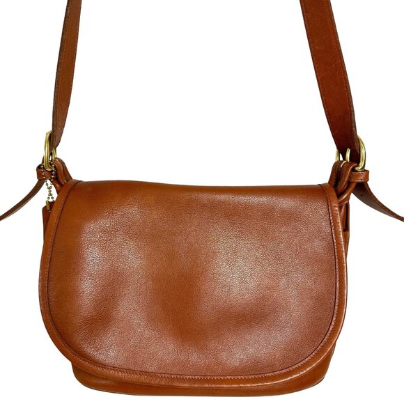 Vintage Coach FLETCHER BAG Shoulder Tan Messenger Flap 4150 COSTA RICA - Picture 1 of 16